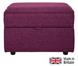 HOME Clara Fabric Storage Footstool - Plum.